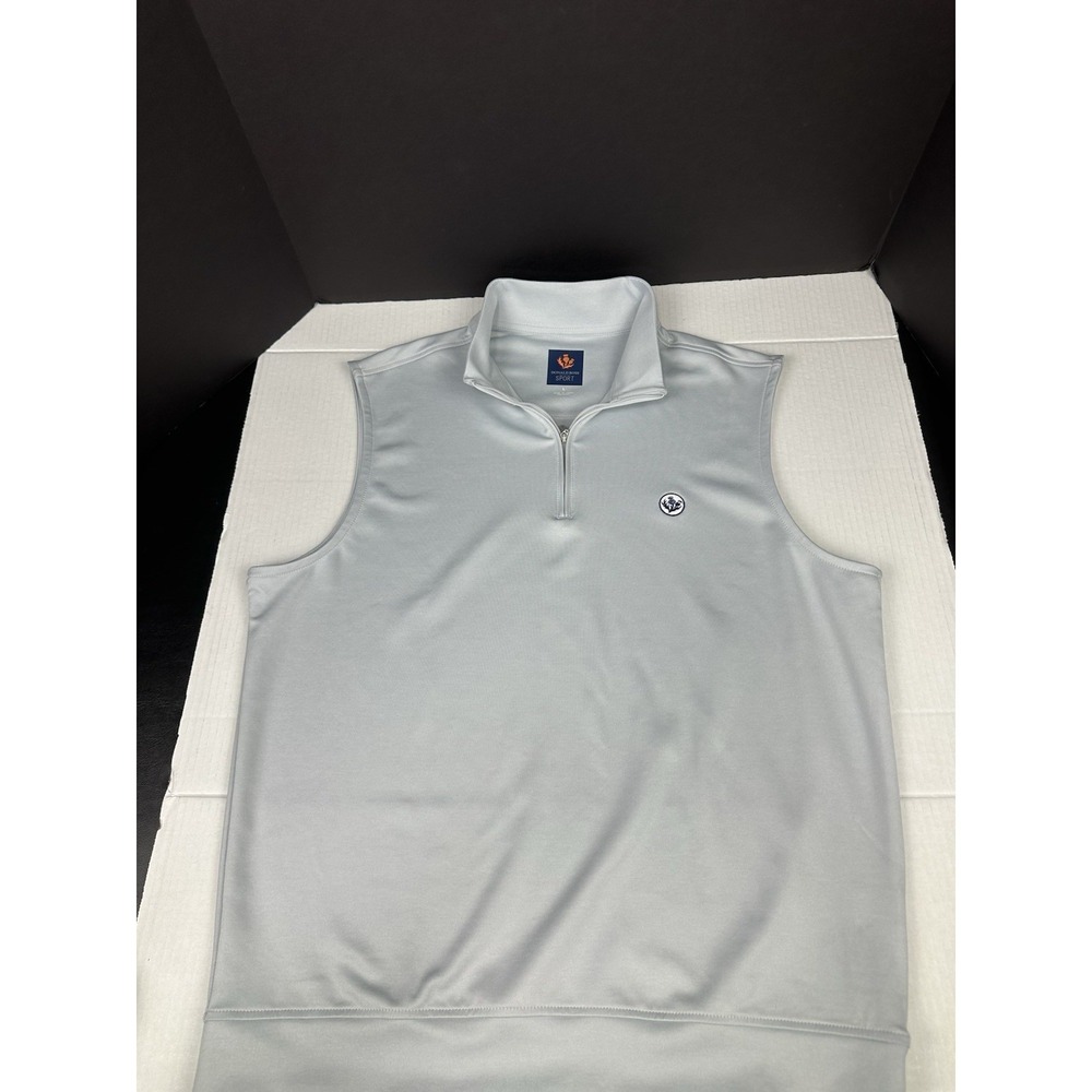 Donald Ross Sweater Vest Mens Large Gray Full Zip Mock Neck Golf